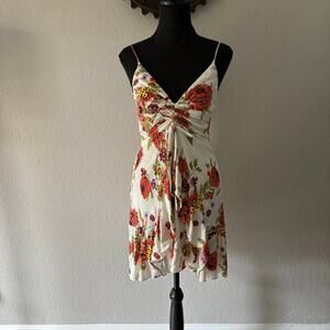 FREE PEOPLE Floral Babydoll Dress Sz S Coquette Sexy Cottagecore Formal Summer